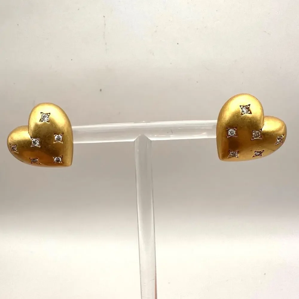 Kate Spade MY PRECIOUS HEART Earring Gold Plated CZ Stud Designer Jewelry